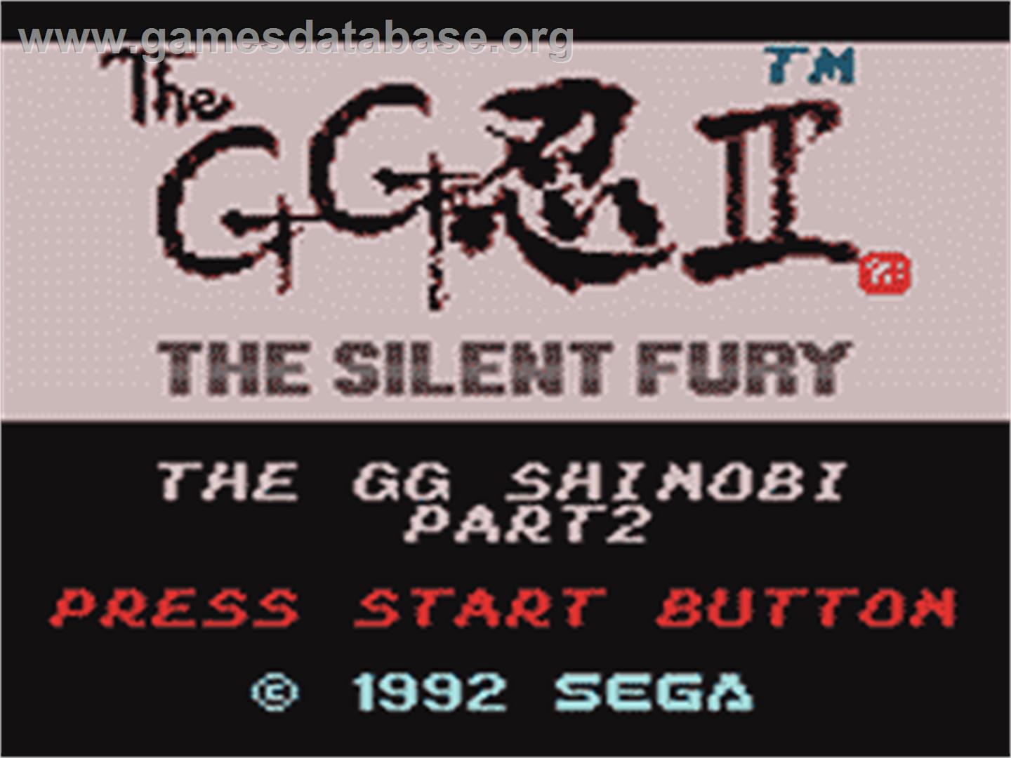 Shinobi II: The Silent Fury - Sega Game Gear - Artwork - Title Screen