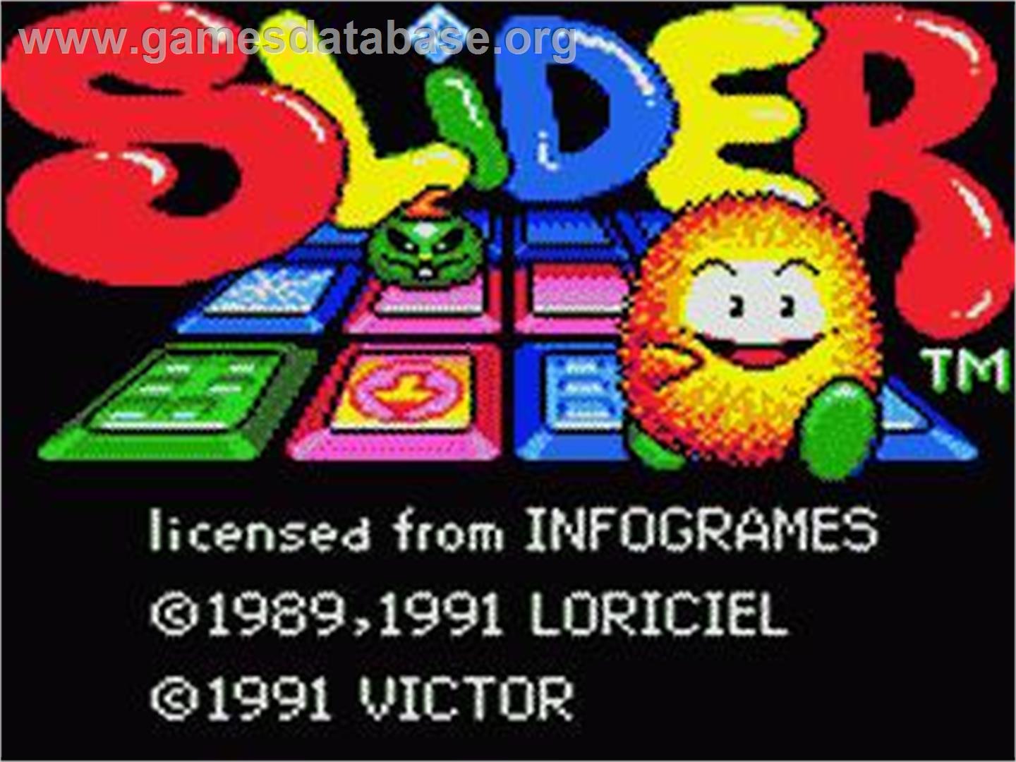 Slider - Sega Game Gear - Artwork - Title Screen