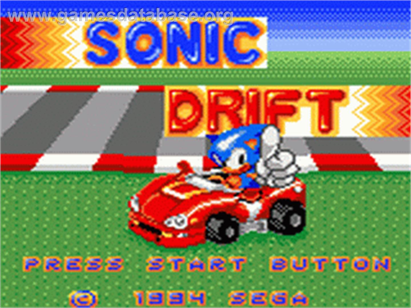 Sonic Drift - Sega Game Gear - Artwork - Title Screen