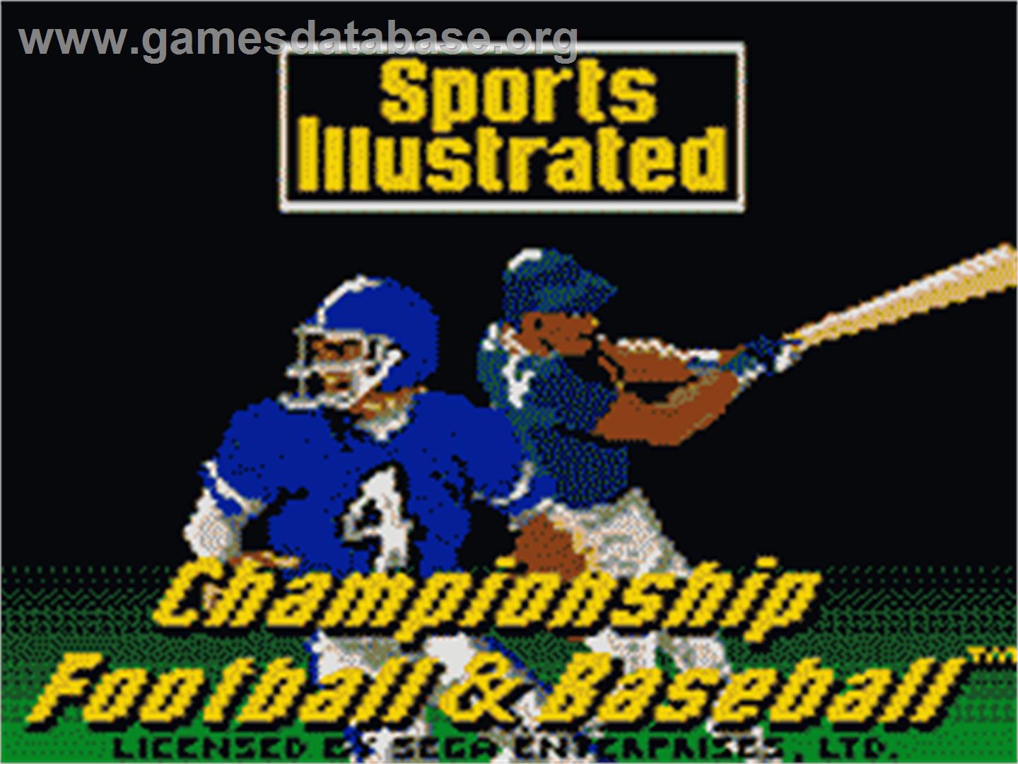 Sports Illustrated Championship Football & Baseball - Sega Game Gear - Artwork - Title Screen