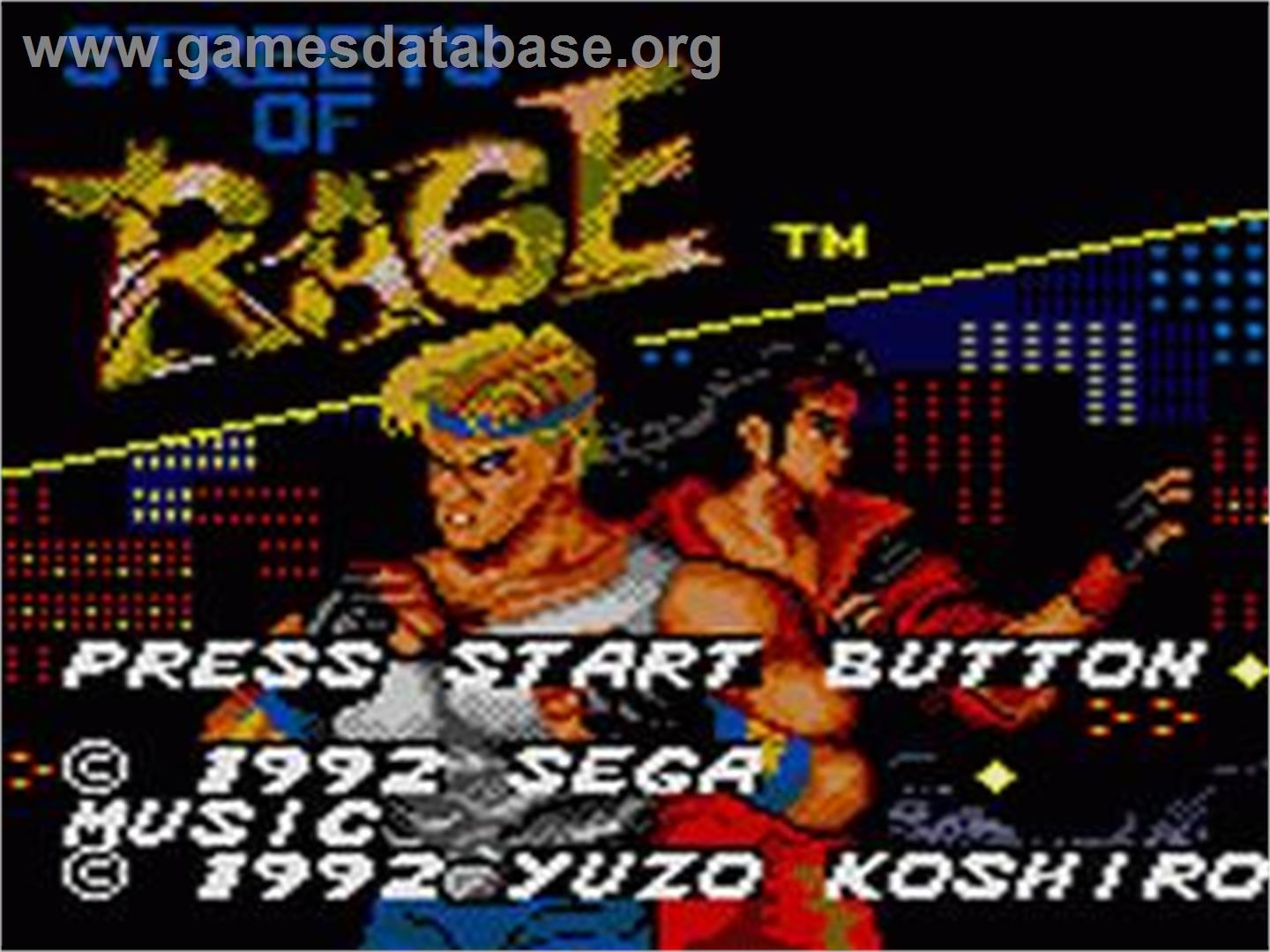 Streets Of Rage - Sega Game Gear - Artwork - Title Screen