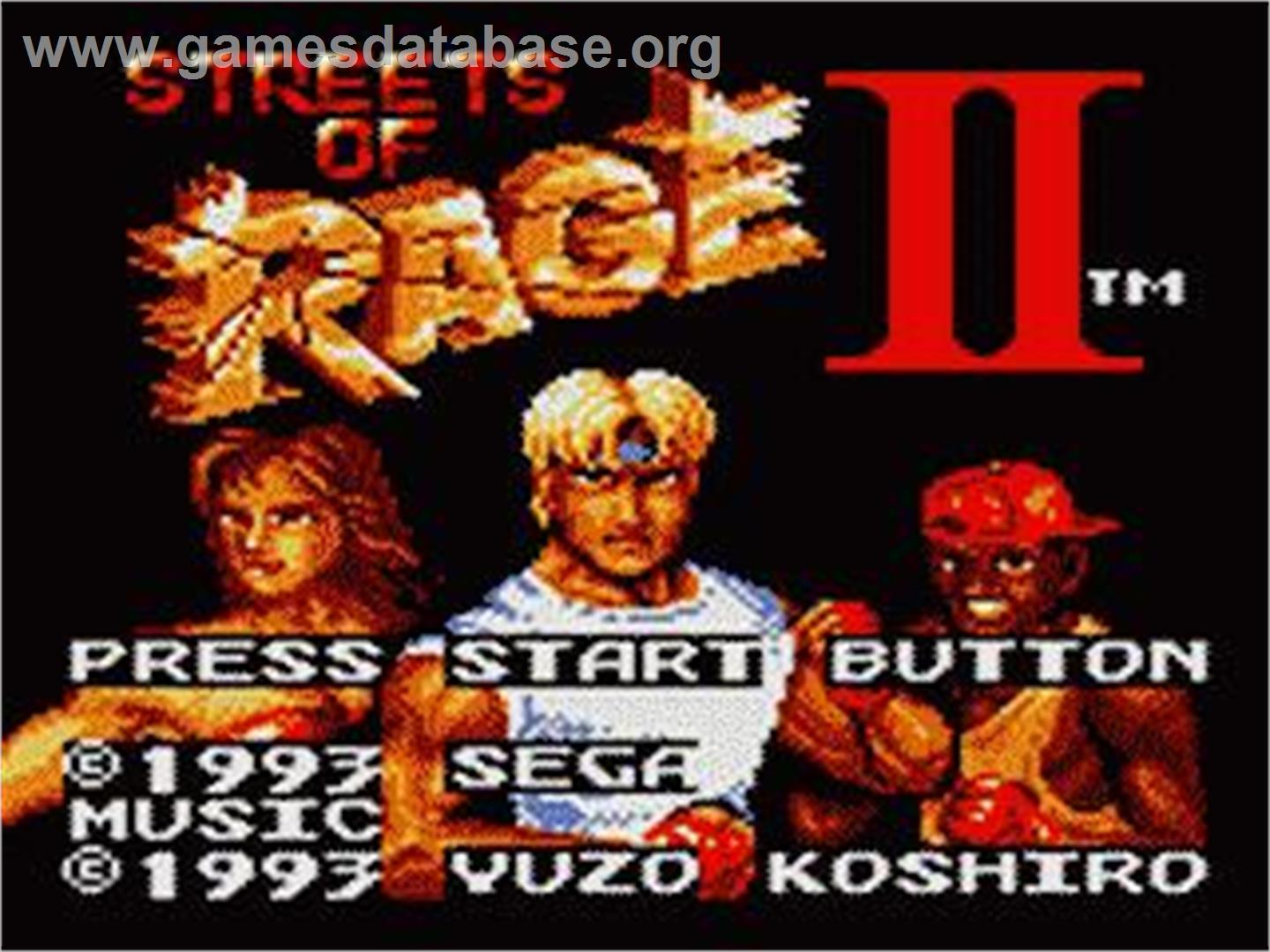 Streets Of Rage 2 - Sega Game Gear - Artwork - Title Screen