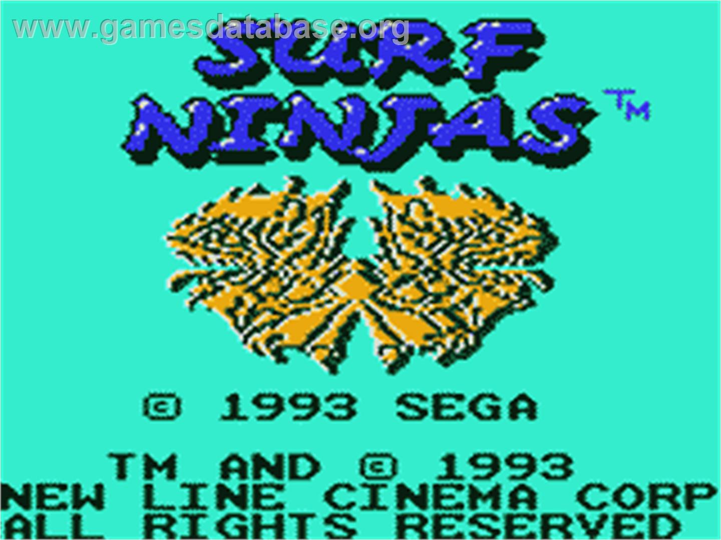 Surf Ninjas - Sega Game Gear - Artwork - Title Screen
