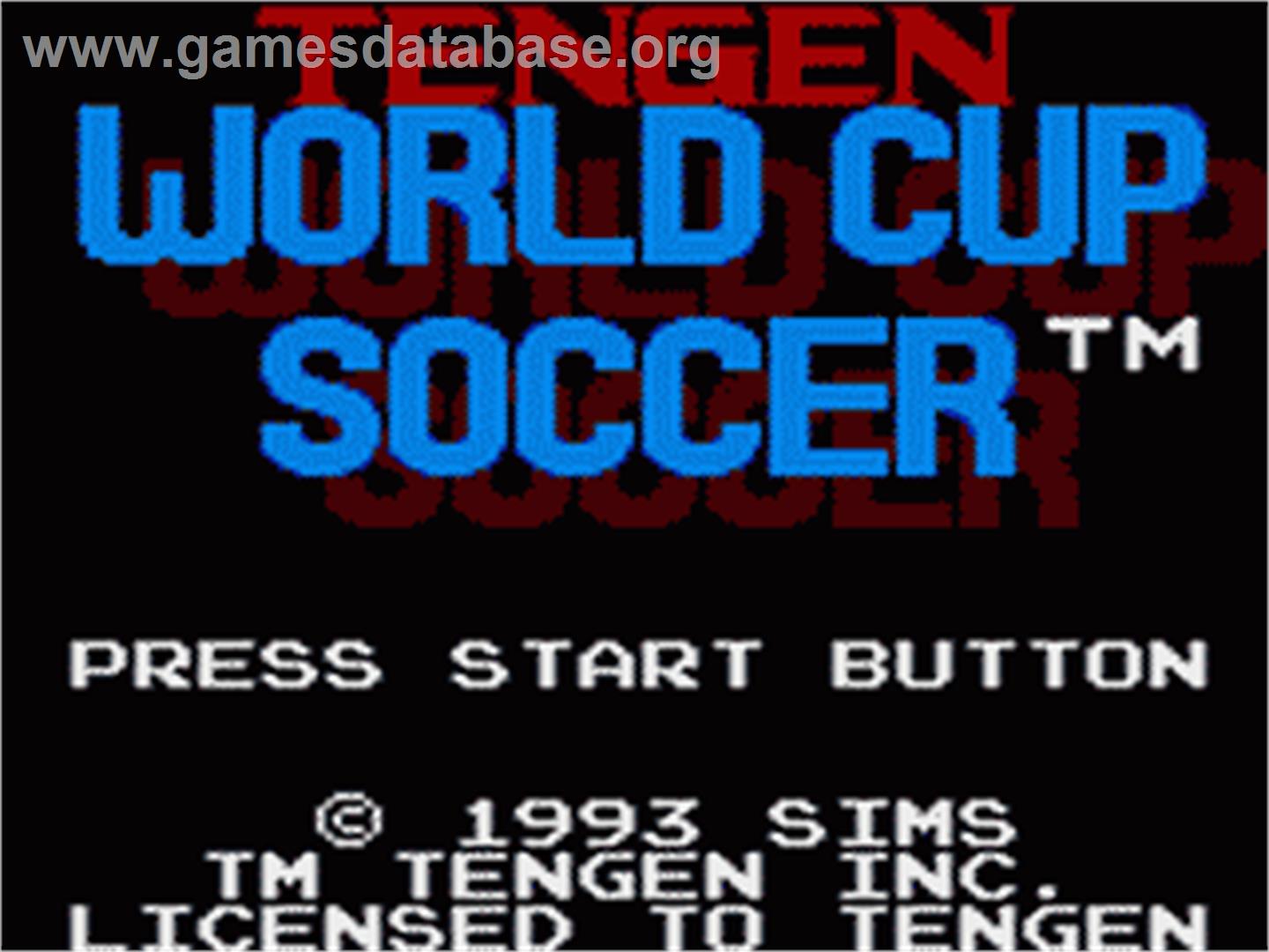 Tengen World Cup Soccer - Sega Game Gear - Artwork - Title Screen