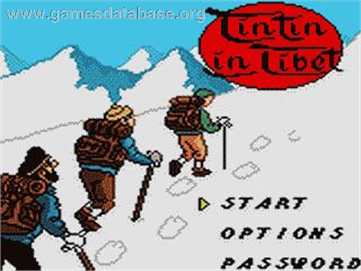 Tintin Au Tibet - Sega Game Gear - Artwork - Title Screen