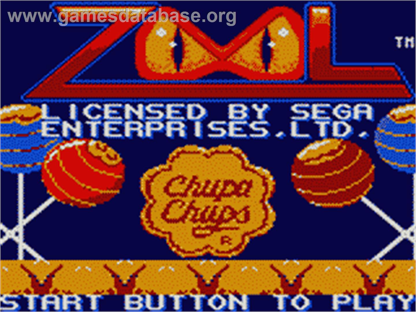 Zool - Sega Game Gear - Artwork - Title Screen