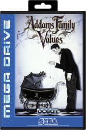 Box cover for Addams Family Values on the Sega Genesis.