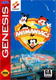 Box cover for Animaniacs on the Sega Genesis.