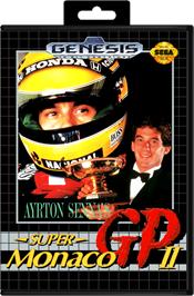 Box cover for Ayrton Senna's Super Monaco GP 2 on the Sega Genesis.