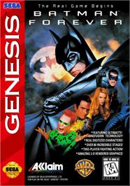 Box cover for Batman Forever on the Sega Genesis.