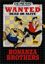 Box cover for Bonanza Bros. on the Sega Genesis.