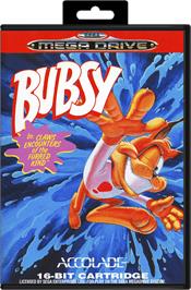 Box cover for Bubsy in: Claws Encounters of the Furred Kind on the Sega Genesis.