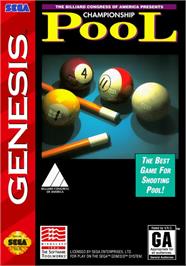 Box cover for Championship Pool on the Sega Genesis.
