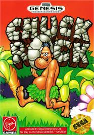Box cover for Chuck Rock on the Sega Genesis.