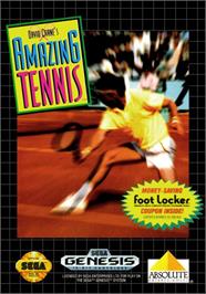 Box cover for David Crane's Amazing Tennis on the Sega Genesis.