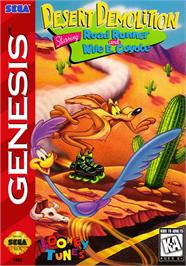 Box cover for Desert Demolition Starring Road Runner And Wile E. Coyote on the Sega Genesis.