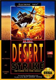 Box cover for Desert Strike - Return To The Gulf on the Sega Genesis.