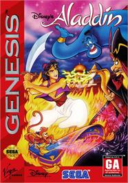 Box cover for Disney's Aladdin on the Sega Genesis.