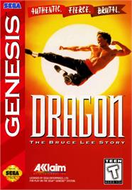 Box cover for Dragon - The Bruce Lee Story on the Sega Genesis.