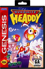 Box cover for Dynamite Headdy on the Sega Genesis.