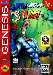 Box cover for Earthworm Jim on the Sega Genesis.