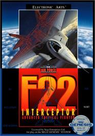 Box cover for F-22 Interceptor - Advanced Tactical Fighter on the Sega Genesis.