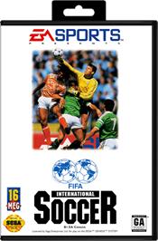 Box cover for FIFA International Soccer on the Sega Genesis.