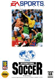 Box cover for Fifa International Soccer on the Sega Genesis.