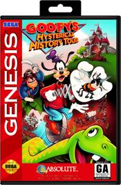 Box cover for Goofy's Hysterical History Tour on the Sega Genesis.