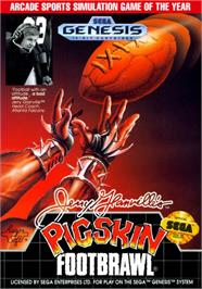 Box cover for Jerry Glanville's Pigskin Footbrawl on the Sega Genesis.