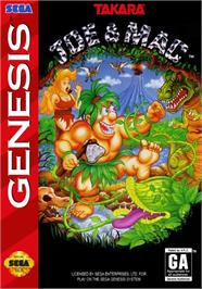 Box cover for Joe And Mac - Caveman Ninja on the Sega Genesis.