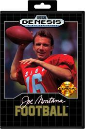 Box cover for Joe Montana Football on the Sega Genesis.