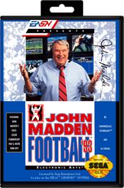Box cover for John Madden Football '93 on the Sega Genesis.