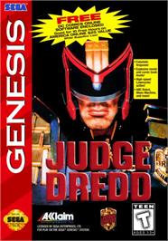 Box cover for Judge Dredd on the Sega Genesis.