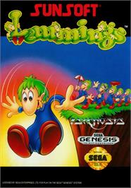 Box cover for Lemmings on the Sega Genesis.