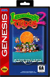 Box cover for Lemmings 2: The Tribes on the Sega Genesis.