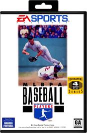 Box cover for MLBPA Baseball on the Sega Genesis.