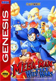 Box cover for Mega Man - The Wily Wars on the Sega Genesis.