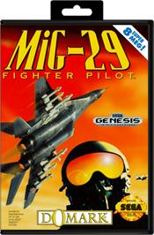 Box cover for Mig-29 Fighter Pilot on the Sega Genesis.