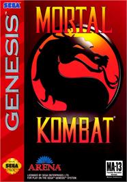 Box cover for Mortal Kombat on the Sega Genesis.