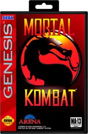 Box cover for Mortal Kombat on the Sega Genesis.