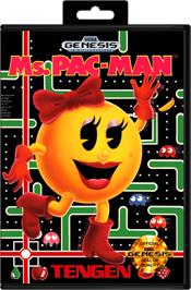 Box cover for Ms. Pac-Man on the Sega Genesis.