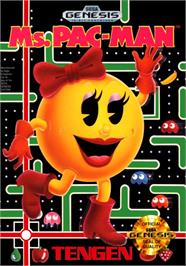 Box cover for Ms. Pac-man on the Sega Genesis.