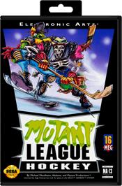 Box cover for Mutant League Hockey on the Sega Genesis.