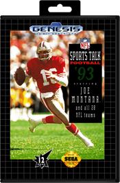 Box cover for NFL Sports Talk Football '93 Starring Joe Montana on the Sega Genesis.