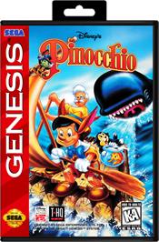 Box cover for Pinocchio on the Sega Genesis.