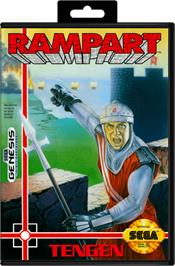 Box cover for Rampart on the Sega Genesis.