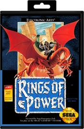 Box cover for Rings of Power on the Sega Genesis.