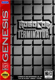 Box cover for Robocop Vs Terminator on the Sega Genesis.