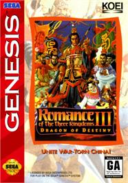 Box cover for Romance Of The Three Kingdoms 3 - Dragon Of Destiny on the Sega Genesis.